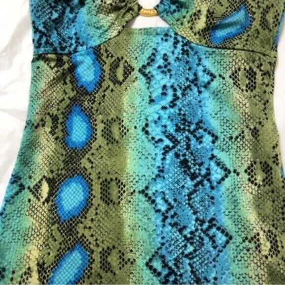 Michael Kors Green Snakeskin Print Swim Tanktini Top 4 - Picture 5 of 6
